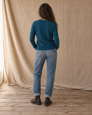 Pendleton Woolen Mills PENDLETON Relaxed Shetland Collection Crew Sweater - Deep Teal Heather (view 6) | Après Sea Ranch