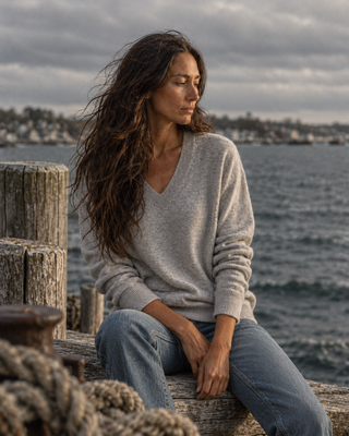 Fogline Cashmere Sweater (view 2) | Après Sea Ranch