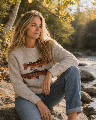 Gone Fishing Sweater - Oatmeal (view 2) | Après Sea Ranch