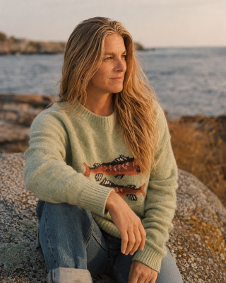 Gone Fishing Sweater - Spring Green (view 2) | Après Sea Ranch