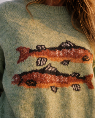 Gone Fishing Sweater - Spring Green (view 3) | Après Sea Ranch