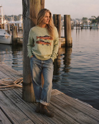 Gone Fishing Sweater - Spring Green | Après Sea Ranch