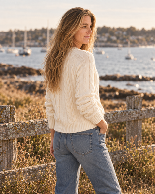 Pendleton Woolen Mills PENDLETON Cotton Cable Cardigan - Ecru (view 3) | Après Sea Ranch