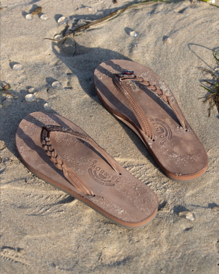Rainbow Sandals RAINBOW SANDAL Flirty Braidy Narrow Strap Sandal - Expresso | The Salty Babe