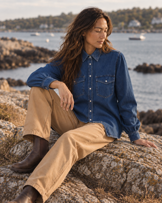 The Mariner Long Sleeve Denim Shirt (view 2) | Après Sea Ranch
