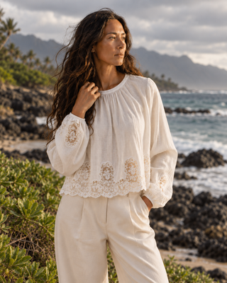 The Sea Fog Lace-Trim Top | The Salty Babe