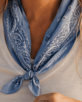 Custom Bandana Apres Sea Ranch Bandana-Chambray Blue (view 3) | The Salty Babe