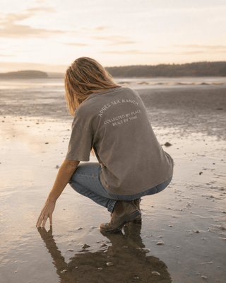 Apres Sea Ranch SoCal Oversized Tee- Driftwood (view 2) | The Salty Babe