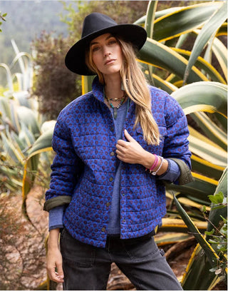 CARVE DESIGNS Marais Reversible Jacket - Fir/Capri Batik (view 2) | Après Sea Ranch