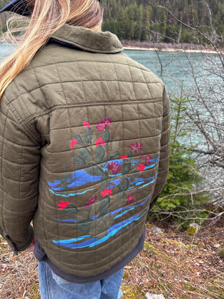 CARVE DESIGNS Marais Reversible Jacket - Fir/Capri Batik (view 6) | Après Sea Ranch