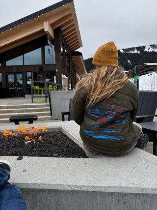 CARVE DESIGNS Marais Reversible Jacket - Fir/Capri Batik (view 9) | Après Sea Ranch