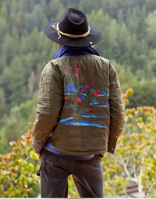 CARVE DESIGNS Marais Reversible Jacket - Fir/Capri Batik (view 10) | Après Sea Ranch