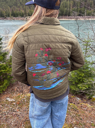 CARVE DESIGNS Marais Reversible Jacket - Fir/Capri Batik (view 4) | Après Sea Ranch