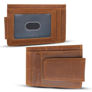 American Leather Goods Genuine Leather Wallet with Magnet Clip in Brown | The Salty Babe
