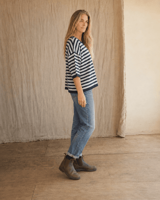 Heritage Stripe Relaxed Knit Sweater (view 5) | Après Sea Ranch
