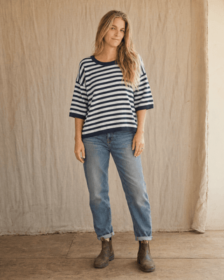 Heritage Stripe Relaxed Knit Sweater (view 4) | Après Sea Ranch