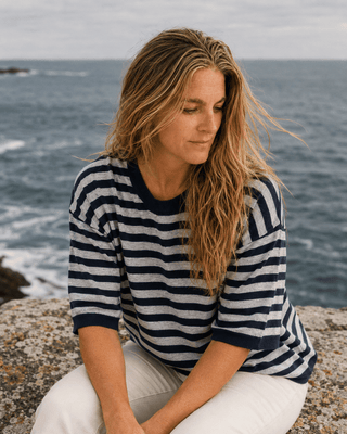 Heritage Stripe Relaxed Knit Sweater (view 2) | Après Sea Ranch