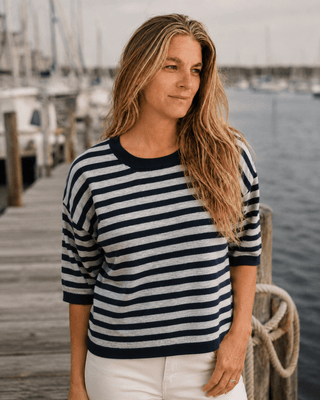 Heritage Stripe Relaxed Knit Sweater | Après Sea Ranch