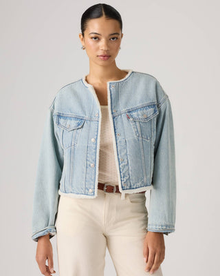 LEVI'S 90s Shrunken Collarless Trucker Jacket - Light Wash | The Salty Babe