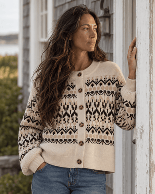 Thread & Supply Lizzie Cardigan - Oat Tan Aztec (view 2) | Après Sea Ranch