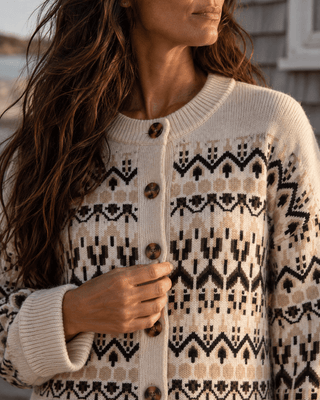 Thread & Supply Lizzie Cardigan - Oat Tan Aztec (view 3) | Après Sea Ranch