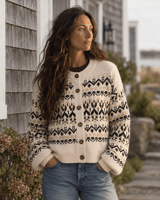 Thread & Supply Lizzie Cardigan - Oat Tan Aztec | Après Sea Ranch