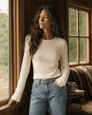 Thread & Supply Louisa Knit Long Sleeve Top-Eggnog | Après Sea Ranch
