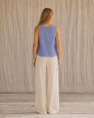 Lowen Eyelet Sleeveless Top - Lilac (view 6) | Après Sea Ranch