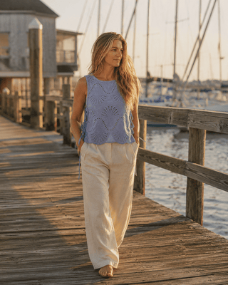 Lowen Eyelet Sleeveless Top - Lilac | Après Sea Ranch
