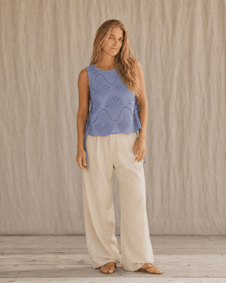 Lowen Eyelet Sleeveless Top - Lilac (view 4) | Après Sea Ranch