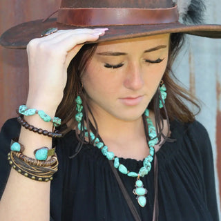 The Jewelry Junkie Natural Turquoise Cuff Bangle Bracelet (view 2) | Après Sea Ranch