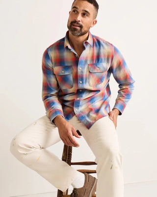 Pendleton Woolen Mills PENDLETON Beach Shack Shirt - Blue/Red Plaid — Mens (view 3) | Après Sea Ranch