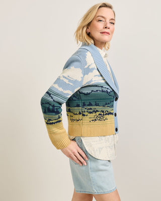 Pendleton Woolen Mills PENDLETON Big Sky Cotton Cardigan - Blue/Yellow Multi (view 2) | Après Sea Ranch