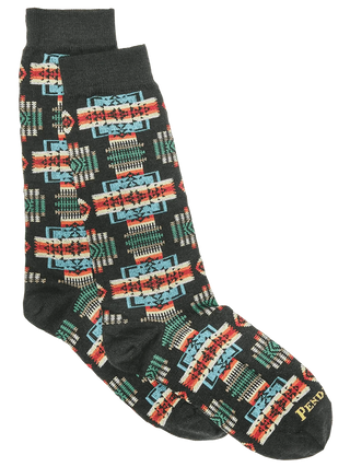 Pendleton Woolen Mills PENDLETON Chief Joseph Merino Wool Crew Sock - Black | Après Sea Ranch