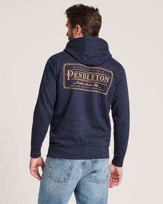 Pendleton Woolen Mills PENDLETON Heritage Logo Hoodie - Navy Blazer/Gold (view 3) | Après Sea Ranch