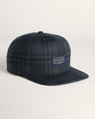 Pendleton Woolen Mills PENDLETON Plaid Flat Brim Hat in Black Shadow Plaid — Mens | Après Sea Ranch