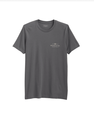 Pendleton Woolen Mills PENDLETON Vintage Stamp Logo Graphic Tee - Asphalt/Tan — Mens (view 2) | Après Sea Ranch