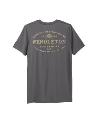 Pendleton Woolen Mills PENDLETON Vintage Stamp Logo Graphic Tee - Asphalt/Tan — Mens | Après Sea Ranch