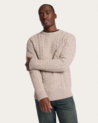 Pendleton Woolen Mills PENDLETON Wool Fisherman Sweater - Wheat Mix — Mens (view 2) | Après Sea Ranch