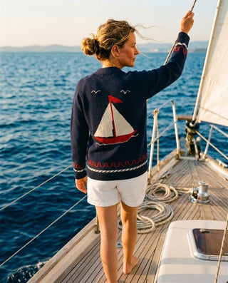 Sailboat Ranch Cardigan Sweater (view 2) | Après Sea Ranch
