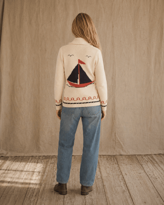 Sailboat Ranch Cardigan Sweater - Cream (view 7) | Après Sea Ranch