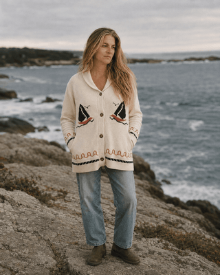 Sailboat Ranch Cardigan Sweater - Cream | Après Sea Ranch