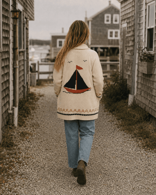 Sailboat Ranch Cardigan Sweater - Cream (view 4) | Après Sea Ranch