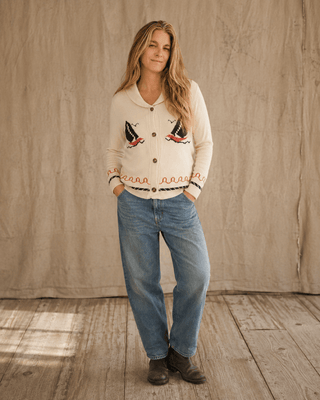 Sailboat Ranch Cardigan Sweater - Cream (view 5) | Après Sea Ranch