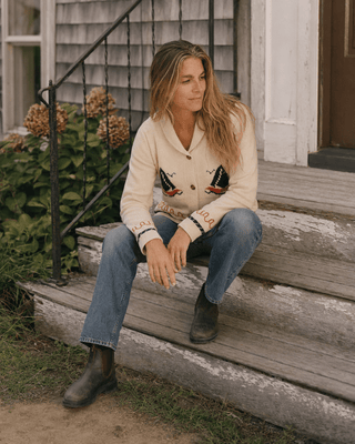 Sailboat Ranch Cardigan Sweater - Cream (view 2) | Après Sea Ranch