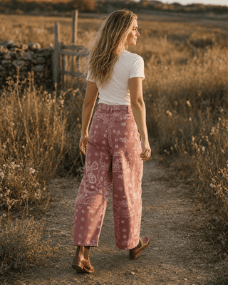 Sundance Paisley Pants-Berry Rouge (view 3) | Après Sea Ranch