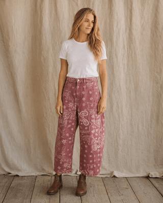 Sundance Paisley Pants-Berry Rouge (view 4) | Après Sea Ranch