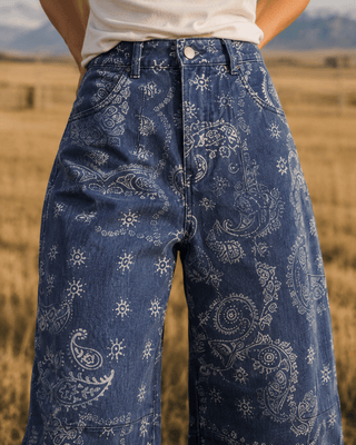 Sundance Paisley Pants-Navy - The Salty BabePants