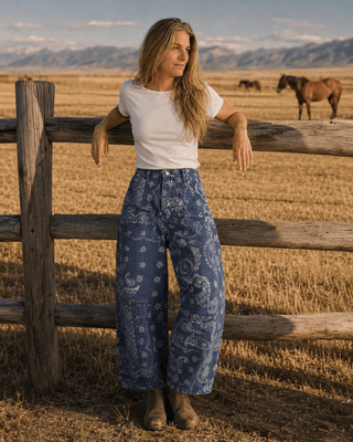 Sundance Paisley Pants-Navy | Après Sea Ranch