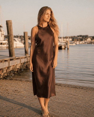 The Cacao Satin Midi — Dresses | Après Sea Ranch